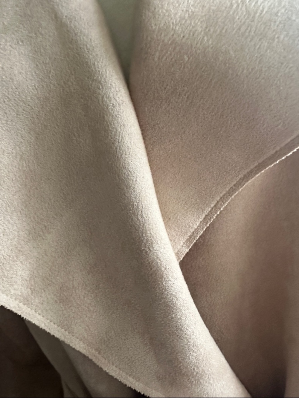 Listicle Faux Suede Drapey Taupe Lightweight Wrap with Tie Belt - Picture 3 of 13